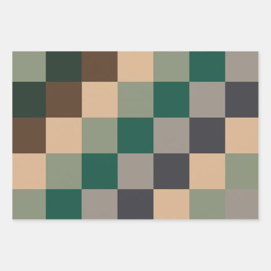 Modern Color Checks Checkerboard Geschenkpapier Set (Vorderseite 2)