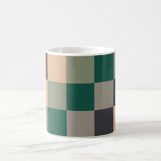 Modern Color Checks Checkerboard Kaffeetasse (Mittel)