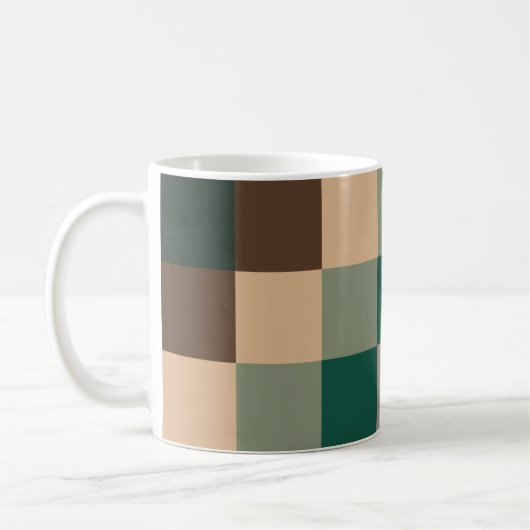 Modern Color Checks Checkerboard Kaffeetasse (Links)