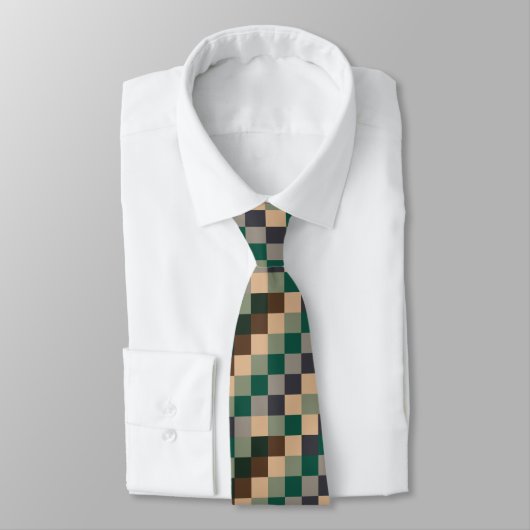 Modern Color Checks Checkerboard Krawatte (Gebunden)