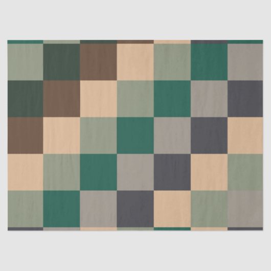 Modern Color Checks Checkerboard Seidenpapier (Vorderseite)