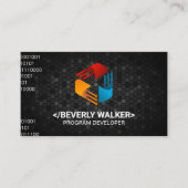 Modern Color Tech-Logo | Binärkode Visitenkarte (Vorderseite)