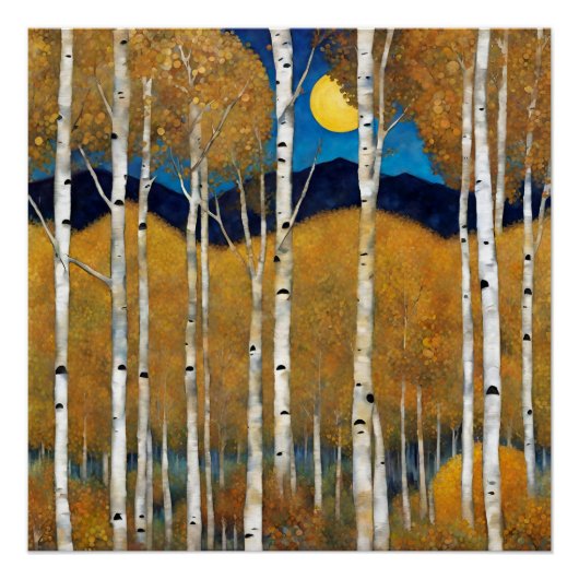Modern Colorado Aspens Mountain Fall Poster (Vorderseite)