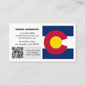 Modern Colorado Business Card, Colorado Flag / USA Visitenkarte (Rückseite)