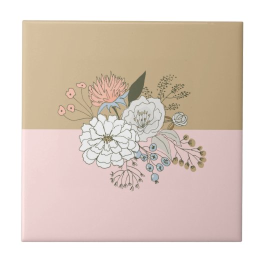 Modern Colorblock Bouquet Fliese (Vorderseite)