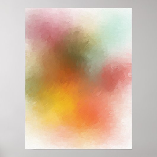 Modern Colorful Abstract Art Red Yellow Trendy Poster (Vorne)