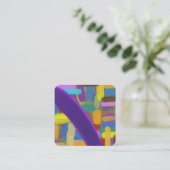 Modern Colorful Abstract Pattern Creative Square Quadratische Visitenkarte (Stehend Vorderseite)