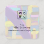 Modern Colorful Abstract Pattern Creative Square Quadratische Visitenkarte (Rückseite)