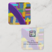 Modern Colorful Abstract Pattern Creative Square Quadratische Visitenkarte (Vorne/Hinten)