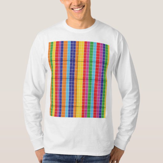 Modern Colorful Abstract Pattern Hoodie on White T-Shirt (Vorderseite)