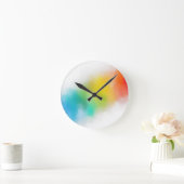 Modern Colorful Abstract Template Rainbow Colors Runde Wanduhr (Zuhause)