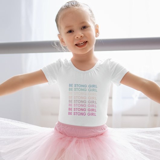 Modern Colorful Be Strong Girl Inspiration Phrase Baby Strampler