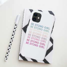 Modern Colorful Be Strong Girl Inspiration Phrase Badhandtuch Set