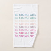 Modern Colorful Be Strong Girl Inspiration Phrase Badhandtuch Set (Handtuch)