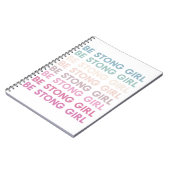 Modern Colorful Be Strong Girl Inspiration Phrase Notizblock (Linke Seite)