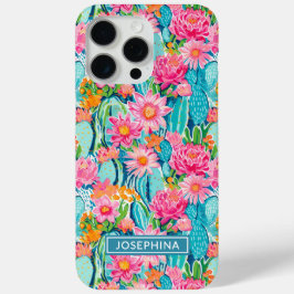 Modern Colorful Blooming Cacti Personalized Case-Mate iPhone Hülle