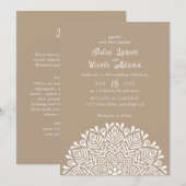 Modern Colorful Boho Ethnic Floral Mandala Wedding Einladung (Vorne/Hinten)