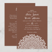Modern Colorful Boho Ethnic Floral Mandala Wedding Einladung (Vorne/Hinten)
