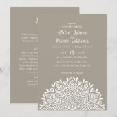Modern Colorful Boho Ethnic Floral Mandala Wedding Einladung (Vorne/Hinten)
