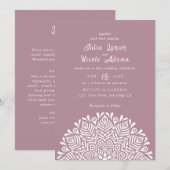 Modern Colorful Boho Ethnic Floral Mandala Wedding Einladung (Vorne/Hinten)