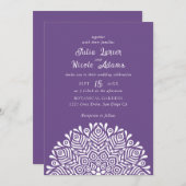 Modern Colorful Boho Ethnic Floral Mandala Wedding Einladung (Vorne/Hinten)