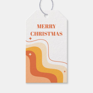 Modern Colorful Bold Vintage Merry Christmas Retro Geschenkanhänger