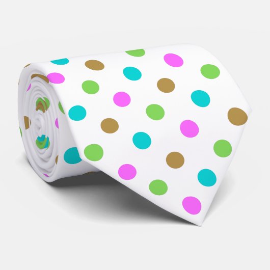 Modern Colorful Chic Polka Dots Krawatte (Gerollt)