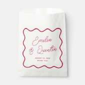 Modern Colorful Chic Wavy Frame Retro Wedding Geschenktütchen (Vorderseite)