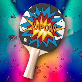 Modern Colorful Comic Book KAPOW Pop Art Tischtennis Schläger