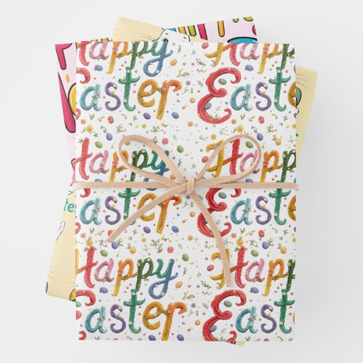 Modern Colorful Egg Pattern Easter Wrapping Paper Geschenkpapier Set (Beispiel)