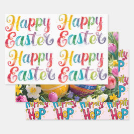 Modern Colorful Egg Pattern Easter Wrapping Paper Geschenkpapier Set