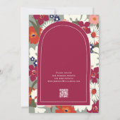 Modern Colorful Floral Boho Chic Retro Wedding Einladung (Rückseite)