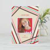 Modern Colorful Fun Candy Stripes Weihnachten Foto (Stehend Vorderseite)