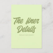 Modern Colorful Funky Fun Bold Wedding Details Begleitkarte (Rückseite)