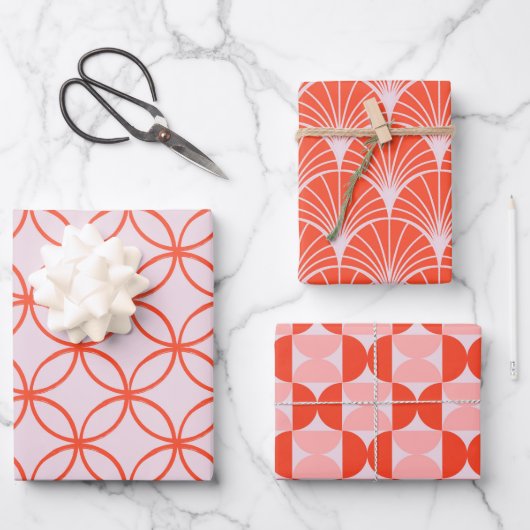 Modern Colorful Geometric Geschenkpapier Set (Vorderseite)