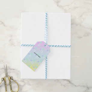 Modern colorful gradient blue flowers pattern Gift Geschenkanhänger