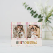 Modern Colorful Grid frohe Weihnachten Zwei Foto (Stehend Vorderseite)