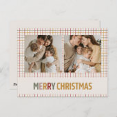 Modern Colorful Grid frohe Weihnachten Zwei Foto (Vorne/Hinten)