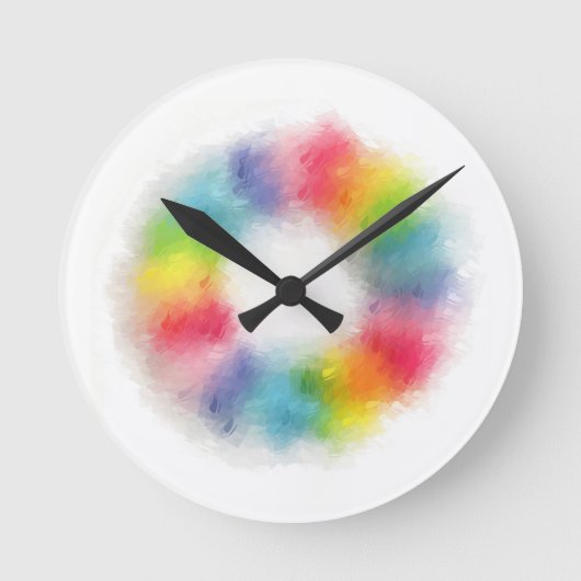 Modern Colorful Hearts Blank Template Abstract Runde Wanduhr (Vorderseite)