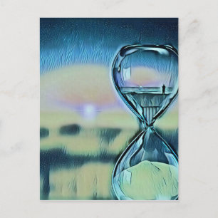 Modern Colorful Hourglass Passage of Time Postkarte