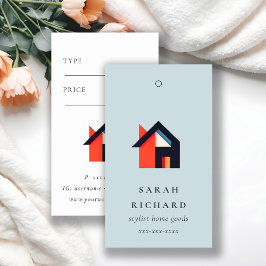 Modern Colorful House Blue Red Orange Price Tag