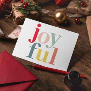 Modern Colorful Joyful Christmas Holiday Gift Feiertagspostkarte