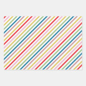 Modern Colorful Joyful Stripe Pattern Cute Holiday Geschenkpapier Set (Vorderseite 2)