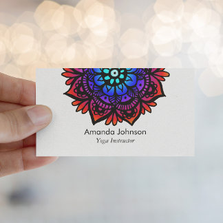 Modern Colorful Mandala Yoga Instructor Visitenkarte
