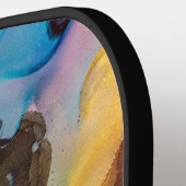 Modern Colorful Marbled Monogram Pickleball Schläger (Linke Seite)