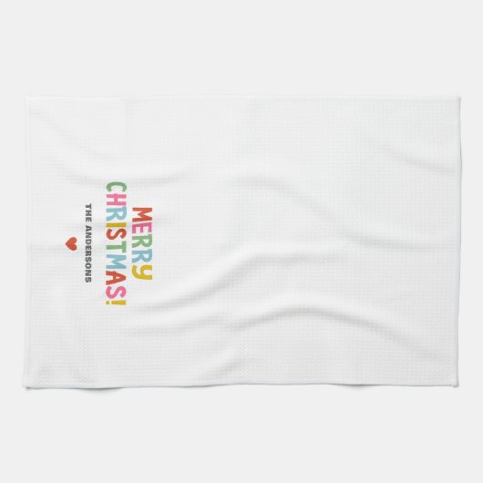 Modern Colorful Merry Christmas Geschirrtuch (Horizontal)