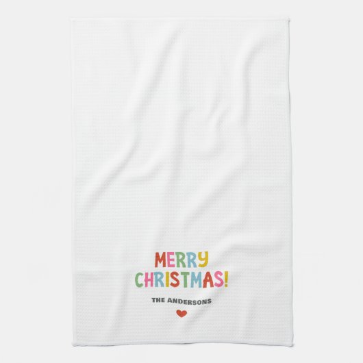 Modern Colorful Merry Christmas Geschirrtuch (Vertikal)