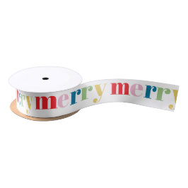 Modern Colorful Merry Cute Holiday Satinband