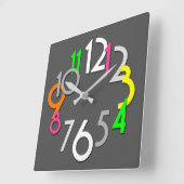Modern Colorful Neon Wallclock Quadratische Wanduhr (Winkel)