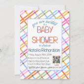 Modern Colorful Plaid Baby Shower Theme Einladung (Vorderseite)